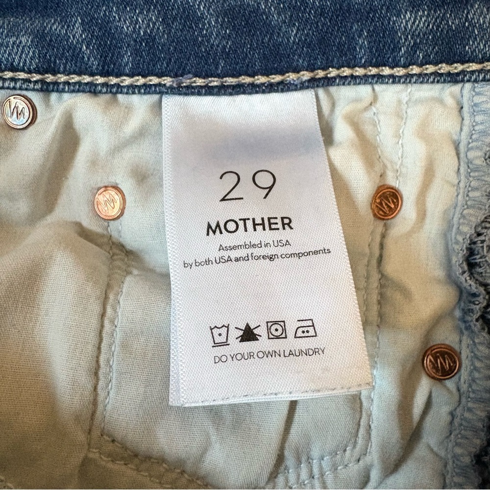 MOTHER The Insider Crop Step Fray Twice Shy Denim Jeans - Picture 10 of 10